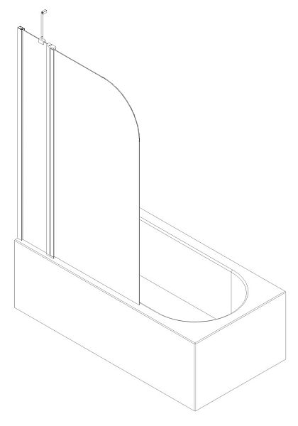 Шторки скляні на ванну Koer SR BS03-95x140-TR-01 прозоре скло 6мм, хром (KR5402) - Фото - 10