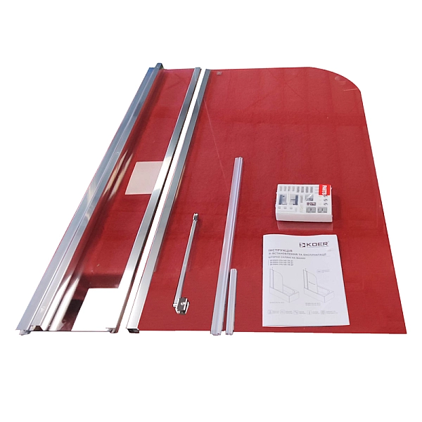 Шторки скляні на ванну Koer SR BS03-95x140-TR-01 прозоре скло 6мм, хром (KR5402) - Фото - 18