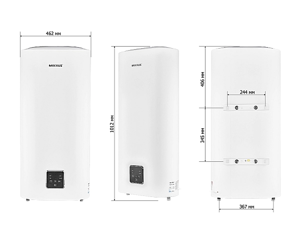 Водонагрівач "Плоский" MIXXUS EWH-09050 FLAT WET накопичувальний 50 л, мокрий тен 2 kW (WH0594) - Фото - 2