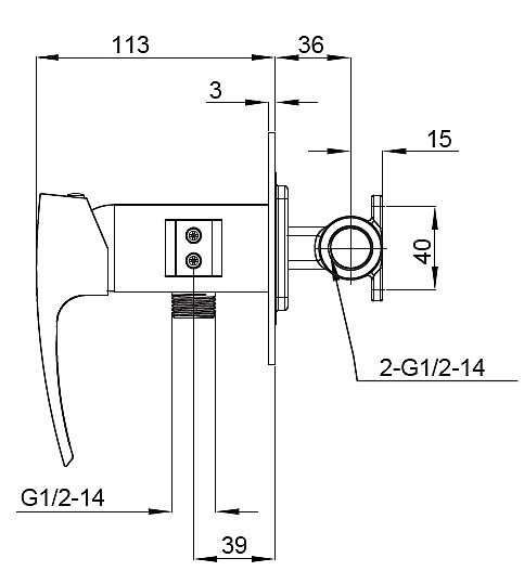 Змішувач для гігієнічного душу Koer KB-23007-04 (Колір хром+білий) (KR5162) - Фото - 2