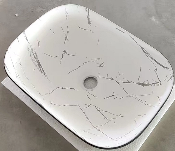 Раковина накладна MIXXUS PREMIUM DIVERSE-0112 MARBLE-BLACK 455х325х135mm (MP6541) - Фото - 8