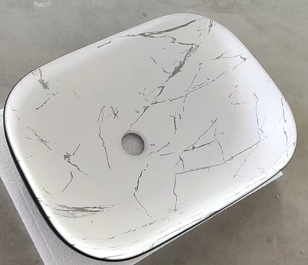 Раковина накладна MIXXUS PREMIUM DIVERSE-0112 MARBLE-BLACK 455х325х135mm (MP6541) - Фото - 2