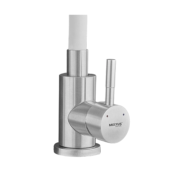 Змішувач для кухні MIXXUS SUS-011-T REFL.WHITE з силіконовим виливом з нерж. сталі SUS304, вилив білий (MI8228) - Фото - 5