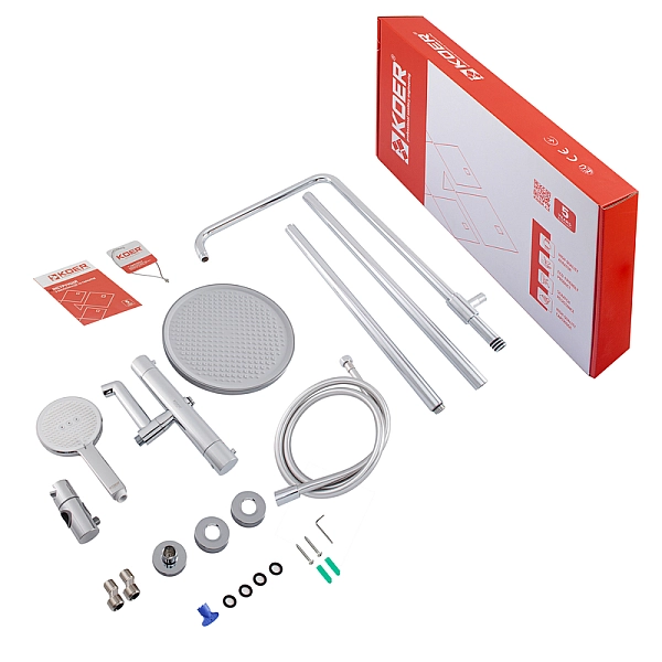 Душова колонна з термостатичним змішувачем Koer KB-57029-01 3 функції, колір хром (KR5482) - Фото - 9