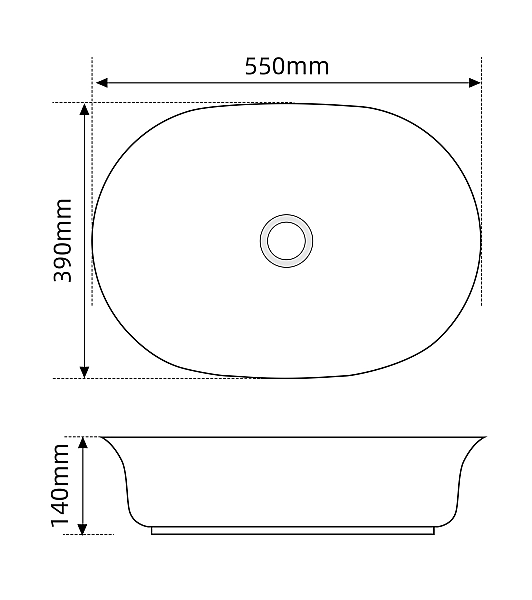 Раковина накладна Mixxus Premium ELLIPSE-0103 550х390х140mm (MP6553) - Фото - 6