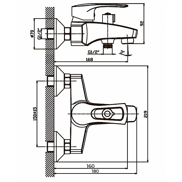 Змішувач для ванни Haiba Germes 009 (HB0141) - Фото - 2