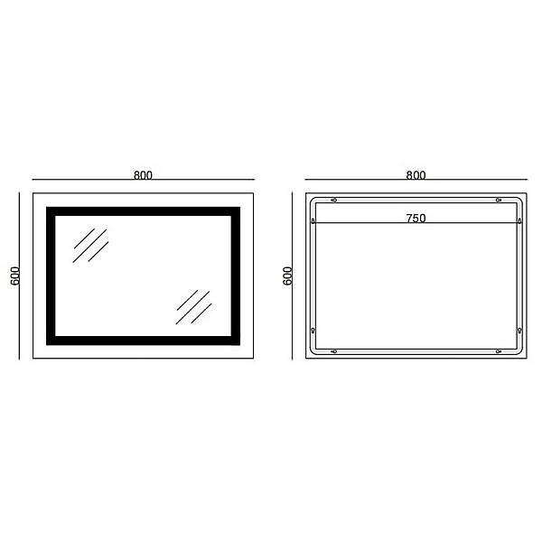 Дзеркало Mixxus TALL MR08-80x60-Reverse з Led Touch, Anti-fog, димером, регулятором яскравості (MI6659) - Фото - 13