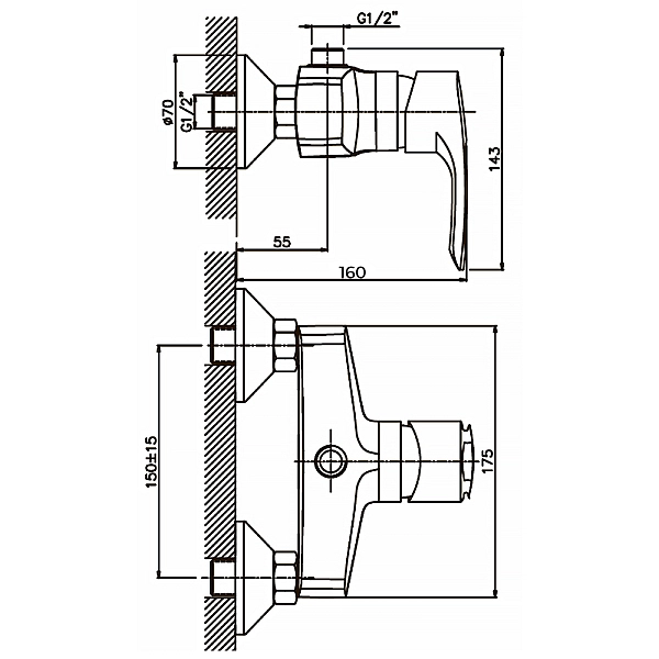 Змішувач для душа Haiba HANSBERG 003 матовий (HB0174) - Фото - 2
