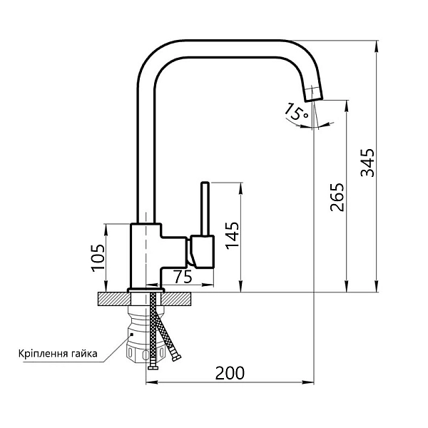 Смеситель для кухни Lidz Aria 015F1 (k35) LDARI015F1NKS21690 Nickel - Фото - 2