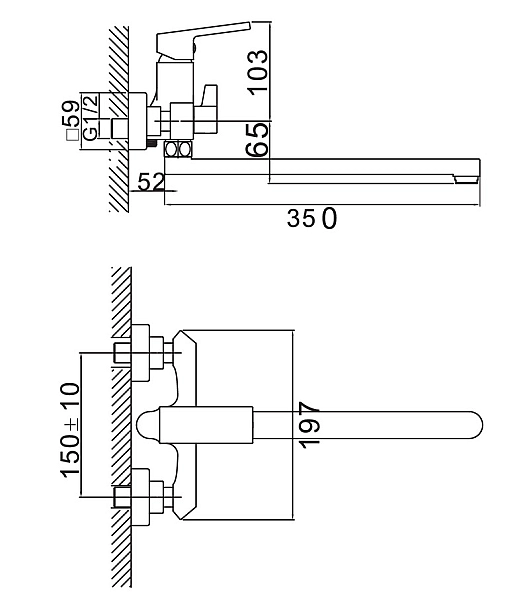 Змішувач для ванни Haiba Gaudi 006 EURO (HB9593) - Фото - 3