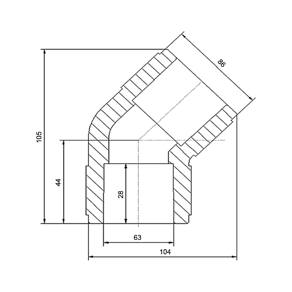 Уголок PPR Blue Ocean 63, 45° - Фото - 2