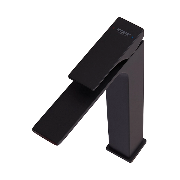 Змішувач для умивальника Koer KB-11010-05 високий (Колір чорний) (KR3483) - Фото - 2