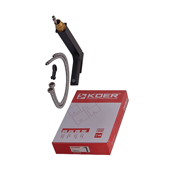 Змішувач для умивальника Koer KB-11010-05 високий (Колір чорний) (KR3483) - Фото - 8