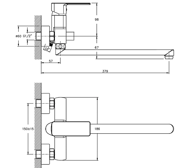 Змішувач для ванни Haiba Kubus 006 (HB0793) - Фото - 4