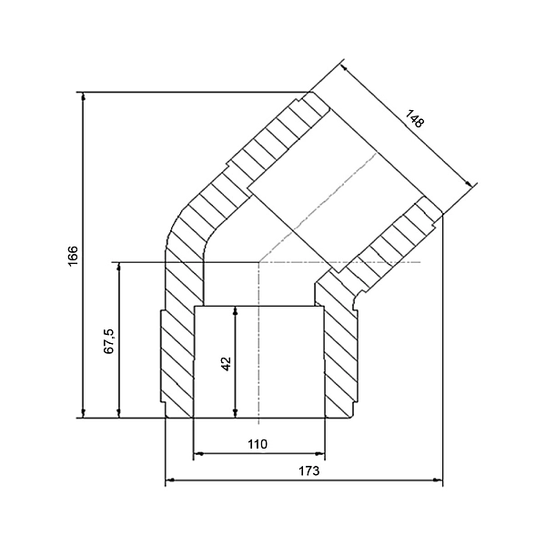 Кутик PPR Blue Ocean 110, 45° - Фото - 2