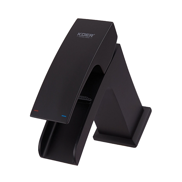 Змішувач для умивальника KOER KB-14007-05 водоспад (Колір чорний) (KR3447) - Фото - 6