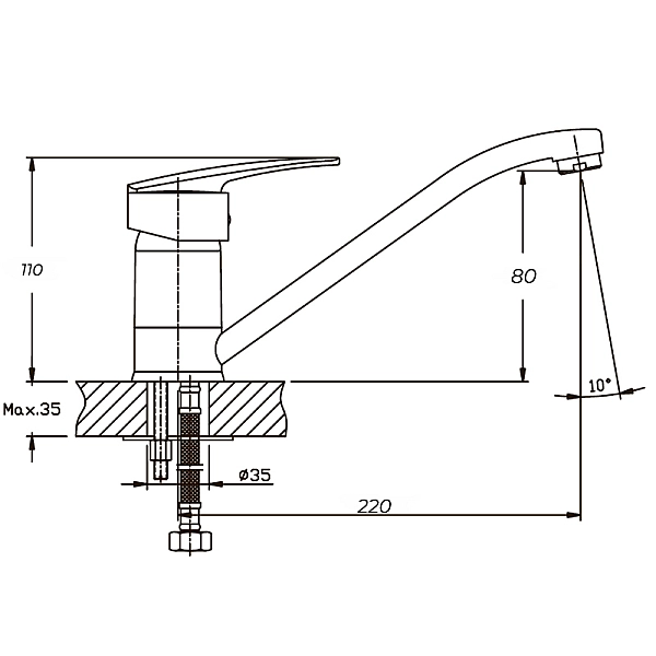 Змішувач для кухні Haiba Agat 004 (HB0004) - Фото - 2