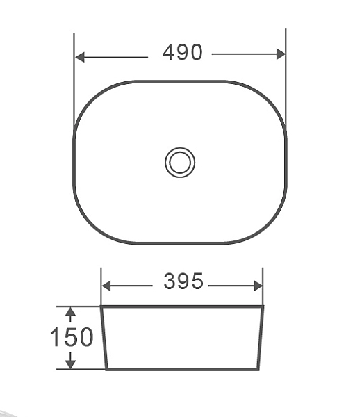 Умивальник накладний керамічний Mixxus Premium Diverse-0101 490x395x150mm (MP6484) - Фото - 2