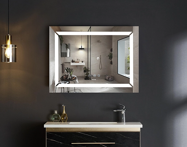 Дзеркало Mixxus LIGHT MR01-80x60 з Led Touch, Anti-fog, димером, регулятором яскравості, годинником (MI5998) - Фото - 11