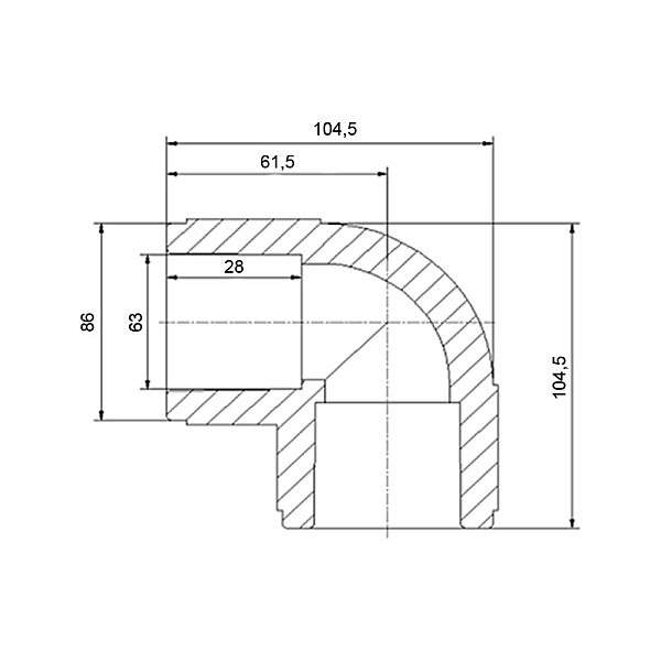 Уголок PPR Blue Ocean 63, 90° - Фото - 2
