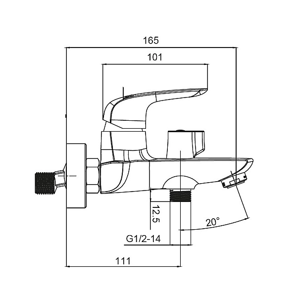 Змішувач для ванни з коротким виливом Koer KB-40008-01 (Колір хром) (KR3472) - Фото - 2