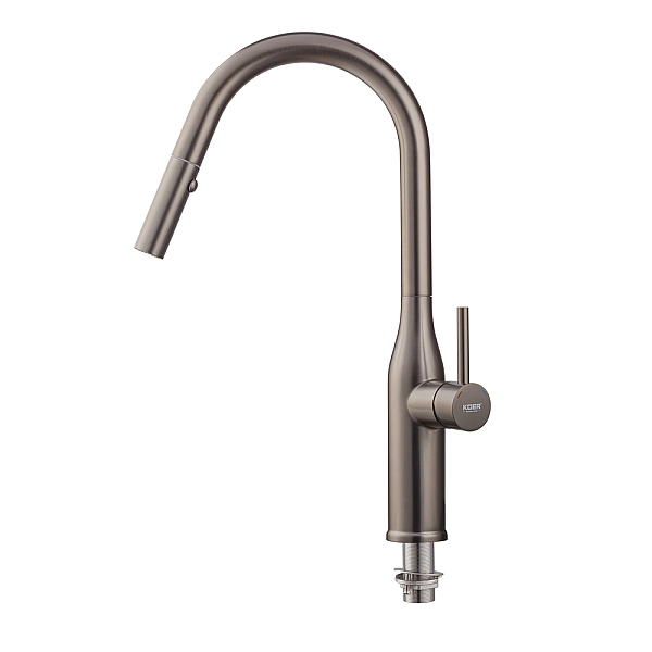 Кухонний змішувач з висувним виливом KOER KI-70004-07 (нерж. сталь) (KR3387) - Фото - 6