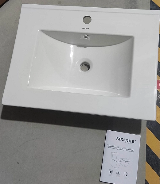 Раковина меблева Mixxus Premium CUBIC-1501 610х460х170mm з отвором під змішувач та переливом (MP6495) - Фото - 4