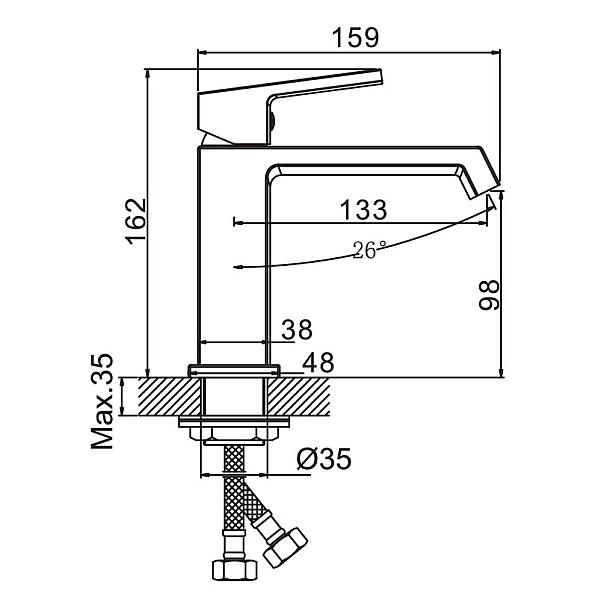 Змішувач для умивальника HAIBA GAUDI 001 (HB9581) - Фото - 4
