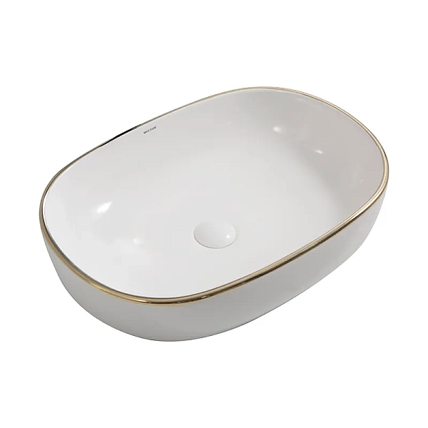 Раковина накладна Mixxus Premium ELLIPSE-0105 EDGE GOLD 600х400х150mm (MP6564)