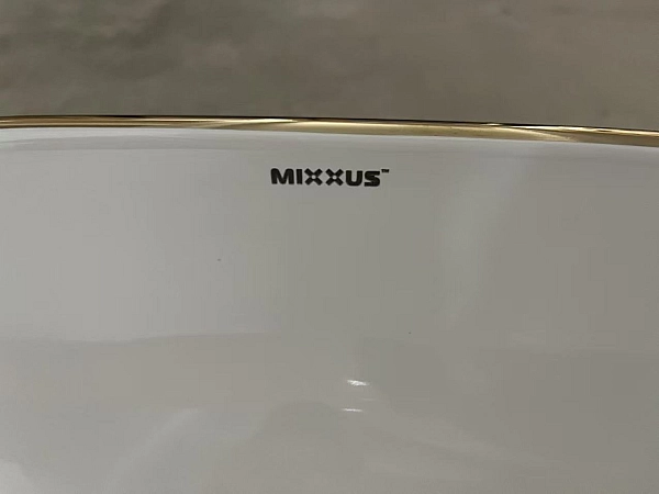 Раковина накладна Mixxus Premium ELLIPSE-0105 EDGE GOLD 600х400х150mm (MP6564) - Фото - 5