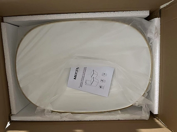 Раковина накладна Mixxus Premium ELLIPSE-0105 EDGE GOLD 600х400х150mm (MP6564) - Фото - 6