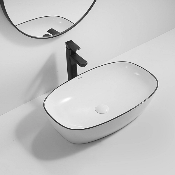 Раковина накладна Mixxus Premium DIVERSE-0109 EDGE BLACK 500х380х140mm (MP6549) - Фото - 2