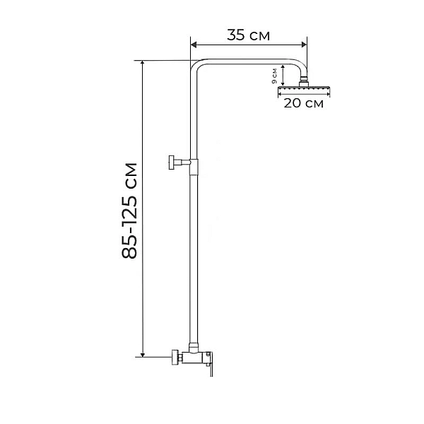 Душова колона зі змішувачем Mixxus EKA-003-J (з нерж. сталі) (MI2823) - Фото - 3