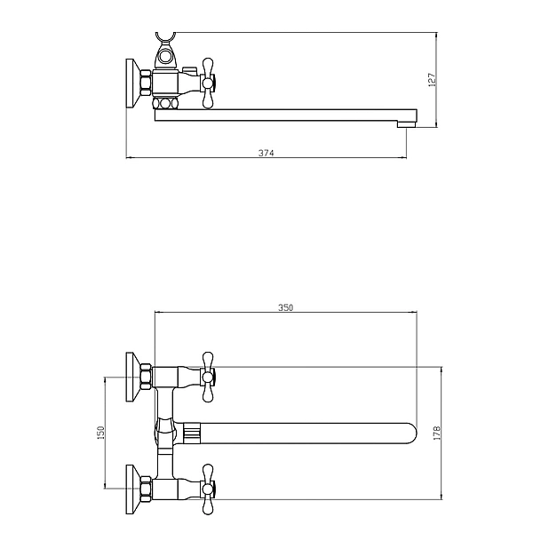Змішувач для ванни Mixxus Mauro 140-A (Euro) (MI6257) - Фото - 2