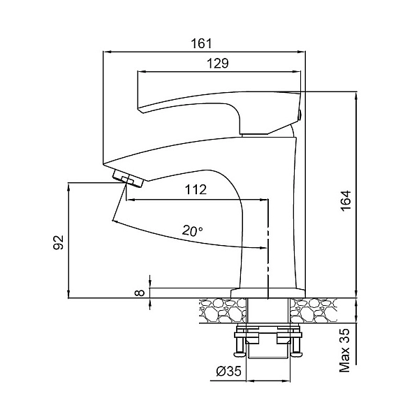 Змішувач для умивальника KOER KB-10007-05 (Колір чорний) (KR3439) - Фото - 8