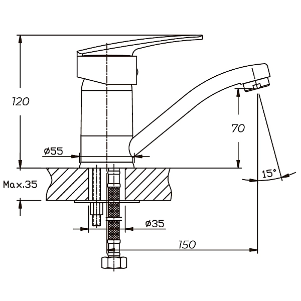 Змішувач для умивальника Haiba Ceba 004 (вилив 15 см) (HB0029) - Фото - 2