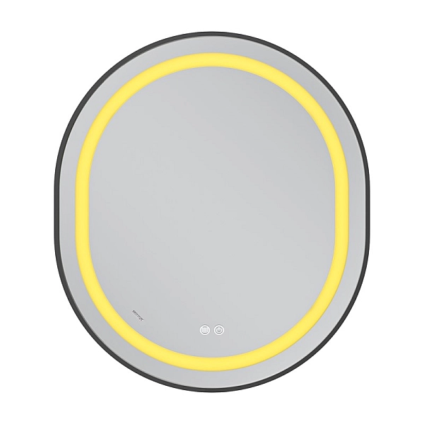 Дзеркало Mixxus Premium ELLIPSE MV05-80x70-Reverse BLACK з Led Touch, Anti-fog, димером (3-6,5kK) (MP6646) - Фото - 4