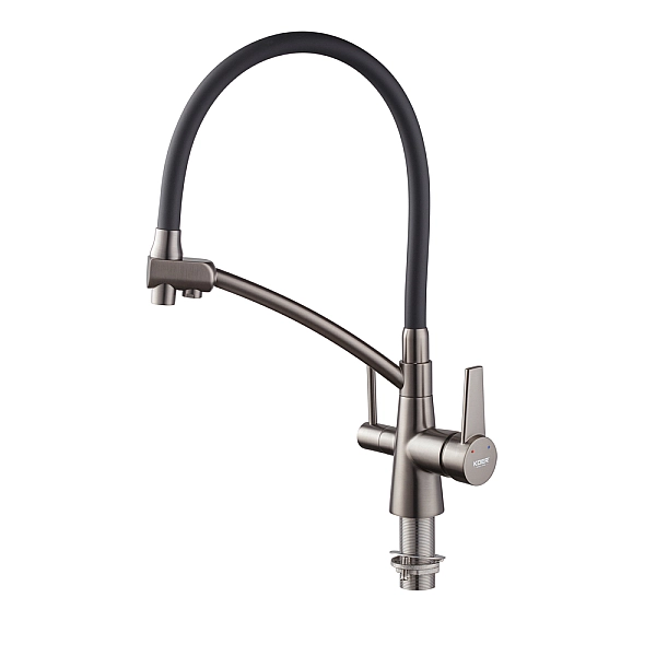 Кухонний змішувач з силік. виливом і вих. для питної води KOER KB-72003-07 (KR3377) - Фото - 3