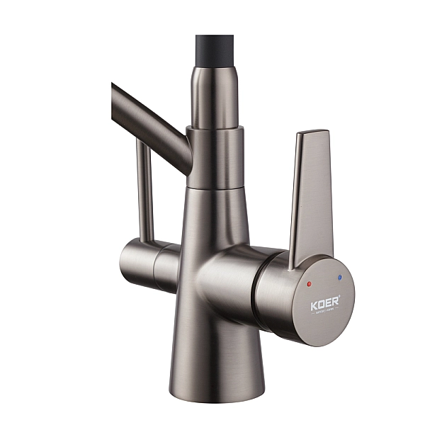 Кухонний змішувач з силік. виливом і вих. для питної води KOER KB-72003-07 (KR3377) - Фото - 5