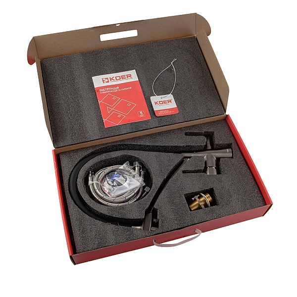 Кухонний змішувач з силік. виливом і вих. для питної води KOER KB-72003-07 (KR3377) - Фото - 6