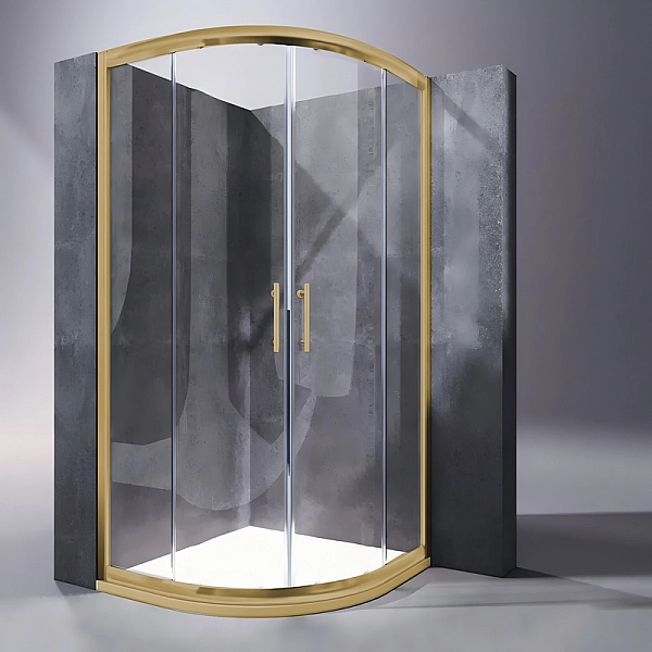 Душова кабіна без піддону Koer SR SC04-90x90x195-TR-12 прозоре скло Easy Clean 5мм Матове золото (KR5681) - Фото - 5