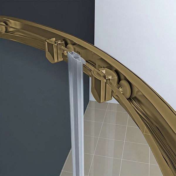 Душова кабіна без піддону Koer SR SC04-90x90x195-TR-12 прозоре скло Easy Clean 5мм Матове золото (KR5681) - Фото - 6