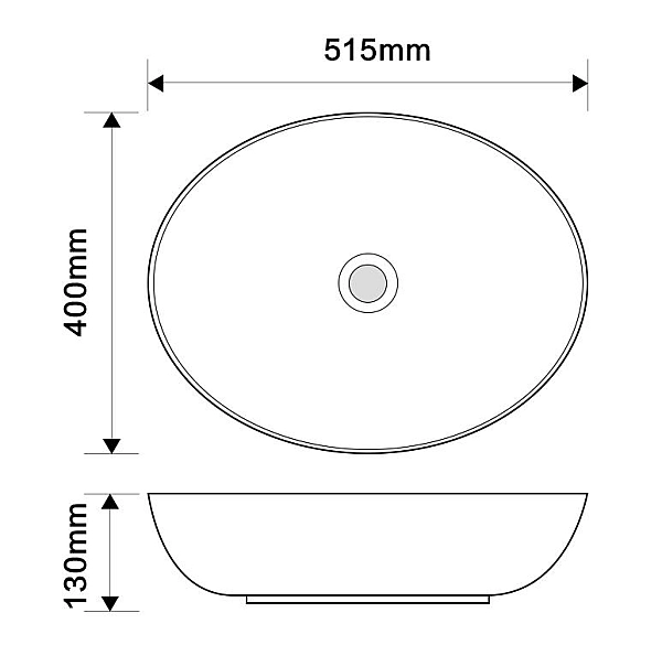 Раковина накладна Mixxus Premium ELLIPSE-0102 515х400х130mm (MP6551) - Фото - 2