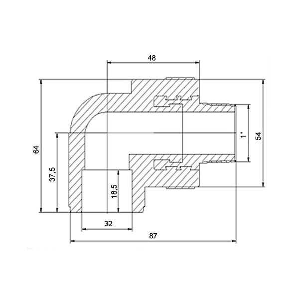 Уголок PPR Blue Ocean 32х1", 90° НР - Фото - 2