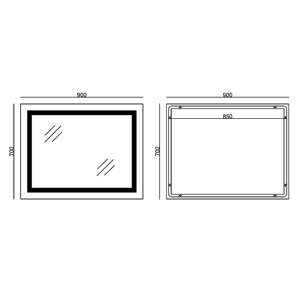 Дзеркало Mixxus WARM MR02-90x70-CASE з Led Touch, Anti-fog, димером, регулятором яскравості, годинником (MI6674) - Фото - 5