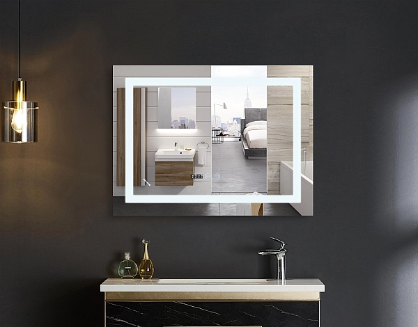 Дзеркало Mixxus WARM MR02-90x70-CASE з Led Touch, Anti-fog, димером, регулятором яскравості, годинником (MI6674) - Фото - 11