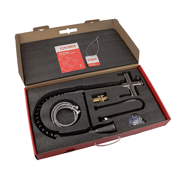 Змішувач для кухні Koer KB-72025-07 з виходом для питної води (вилив - пружина) (KR5016) - Фото - 9