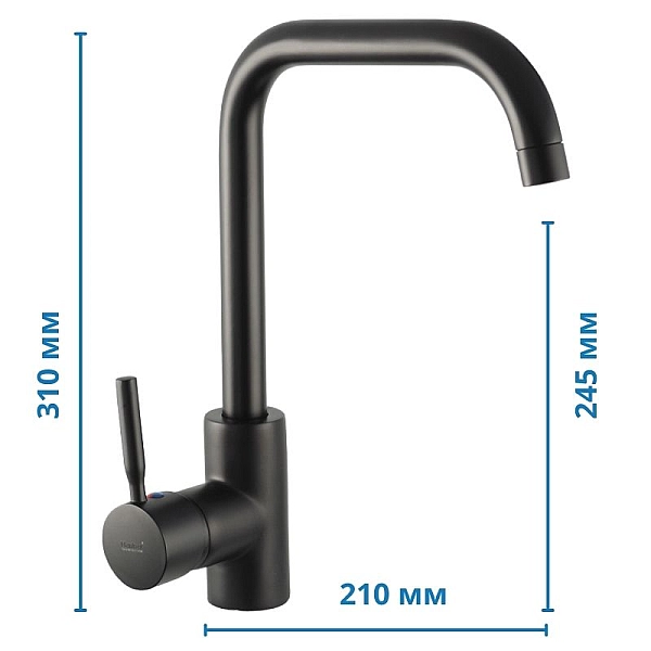 Змішувач для кухні Haiba Hans 011 чорний (HB0809) - Фото - 2