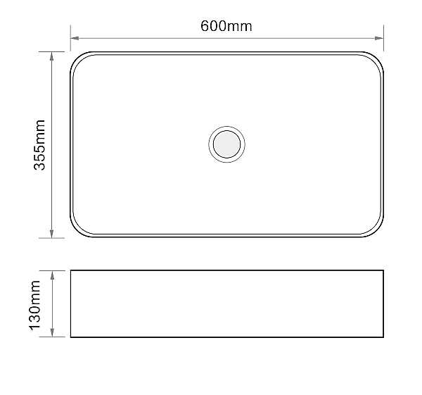 Раковина накладна Mixxus Premium QUADRO-0106 600х355х130mm (MP6523) - Фото - 5