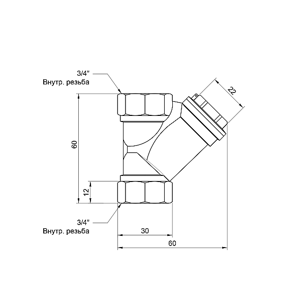 Фильтр грубой очистки Thermo Alliance Base 3/4"ВВ для воды косой SD124W20 - Фото - 2